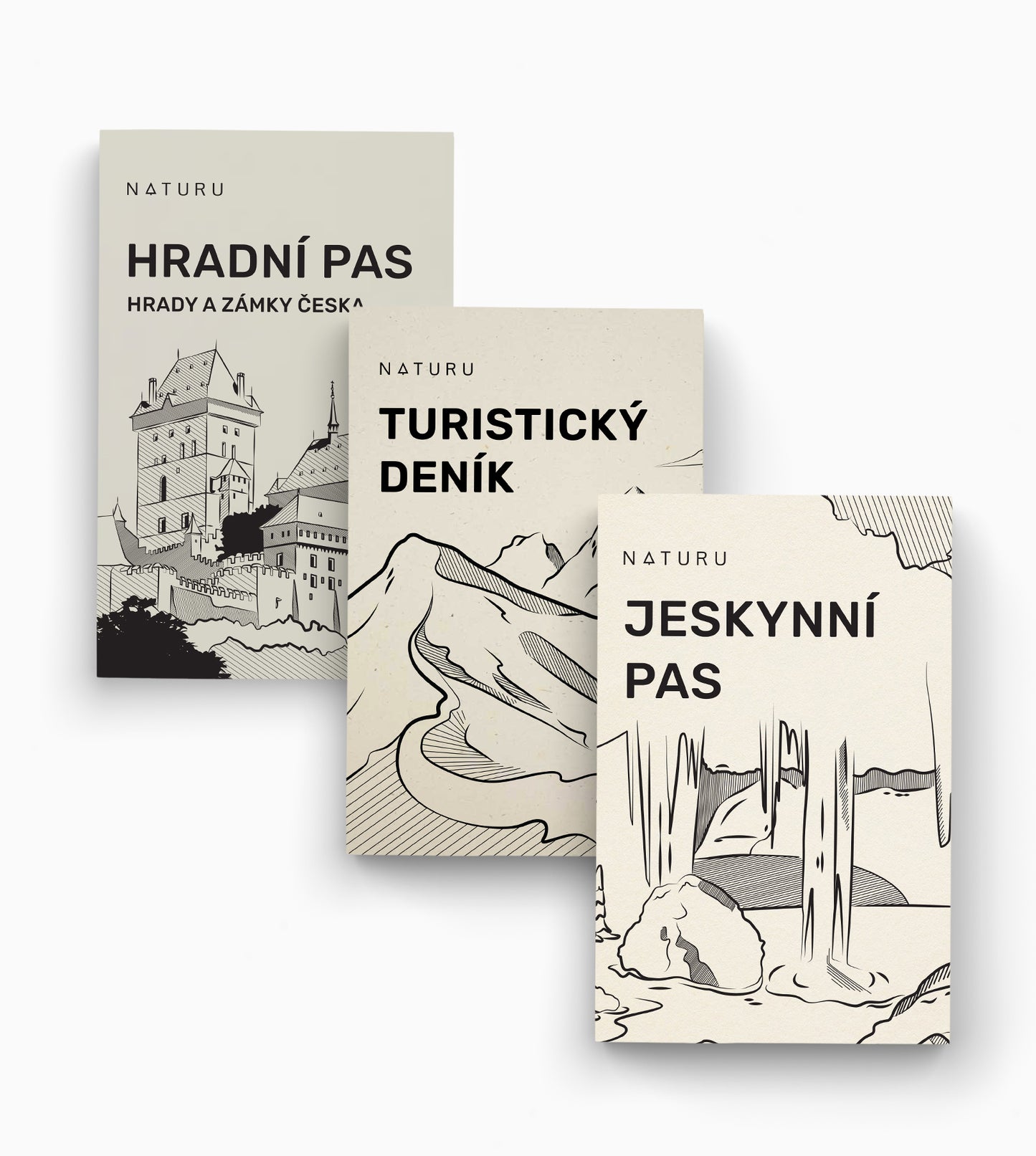 Trojset turistických pasů