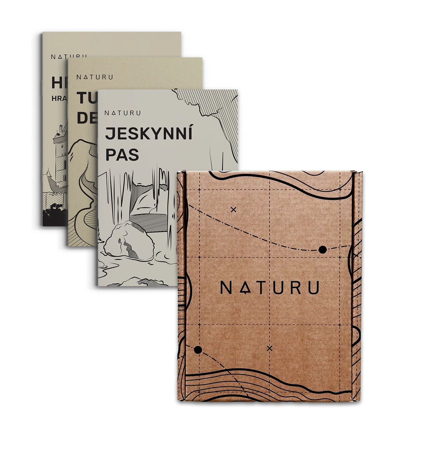 Trojset turistických pasů