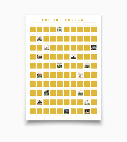 Stírací plakát TOP 100 Polsko (Polská verze)