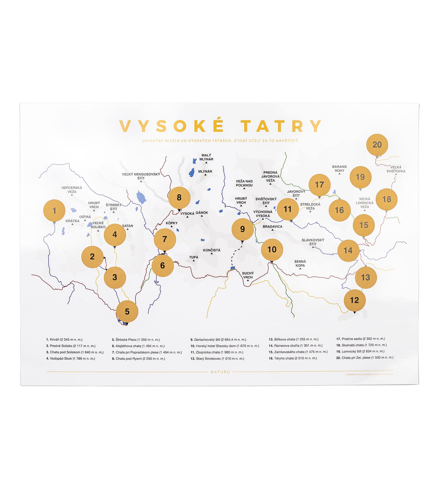 Stírací mapa Vysoké Tatry