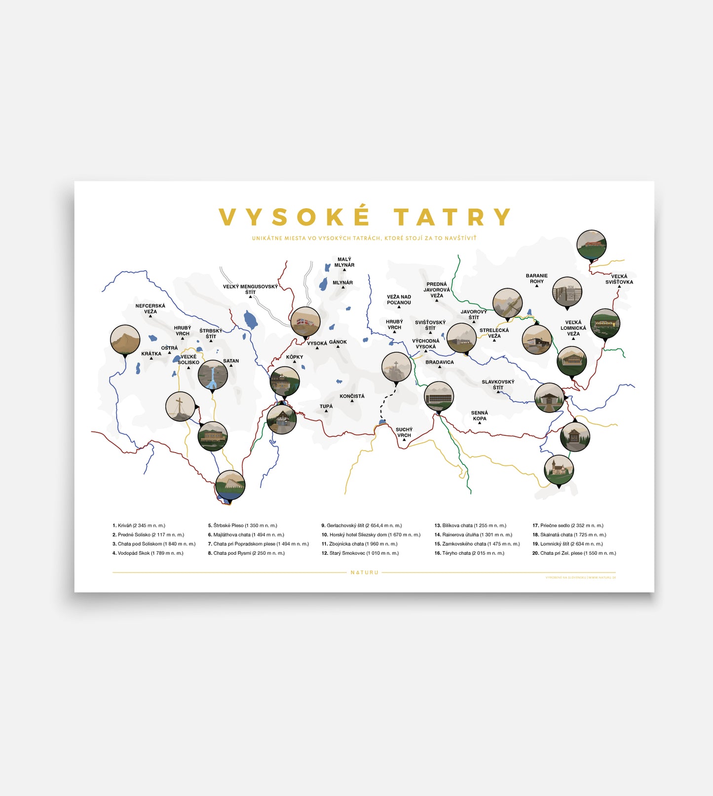 Stírací mapa Vysoké Tatry